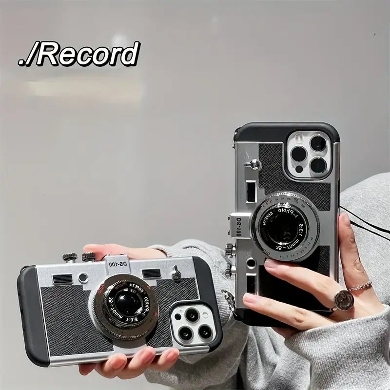 Retro Camera Strap Case for iPhone – Vintage Style with Detachable Strap 我的商店