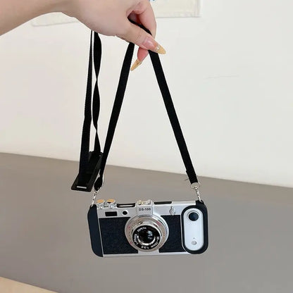 Retro Camera Strap Case for iPhone – Vintage Style with Detachable Strap 我的商店