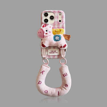 Cute Plush Pony iPhone Case with Wrist Strap 我的商店