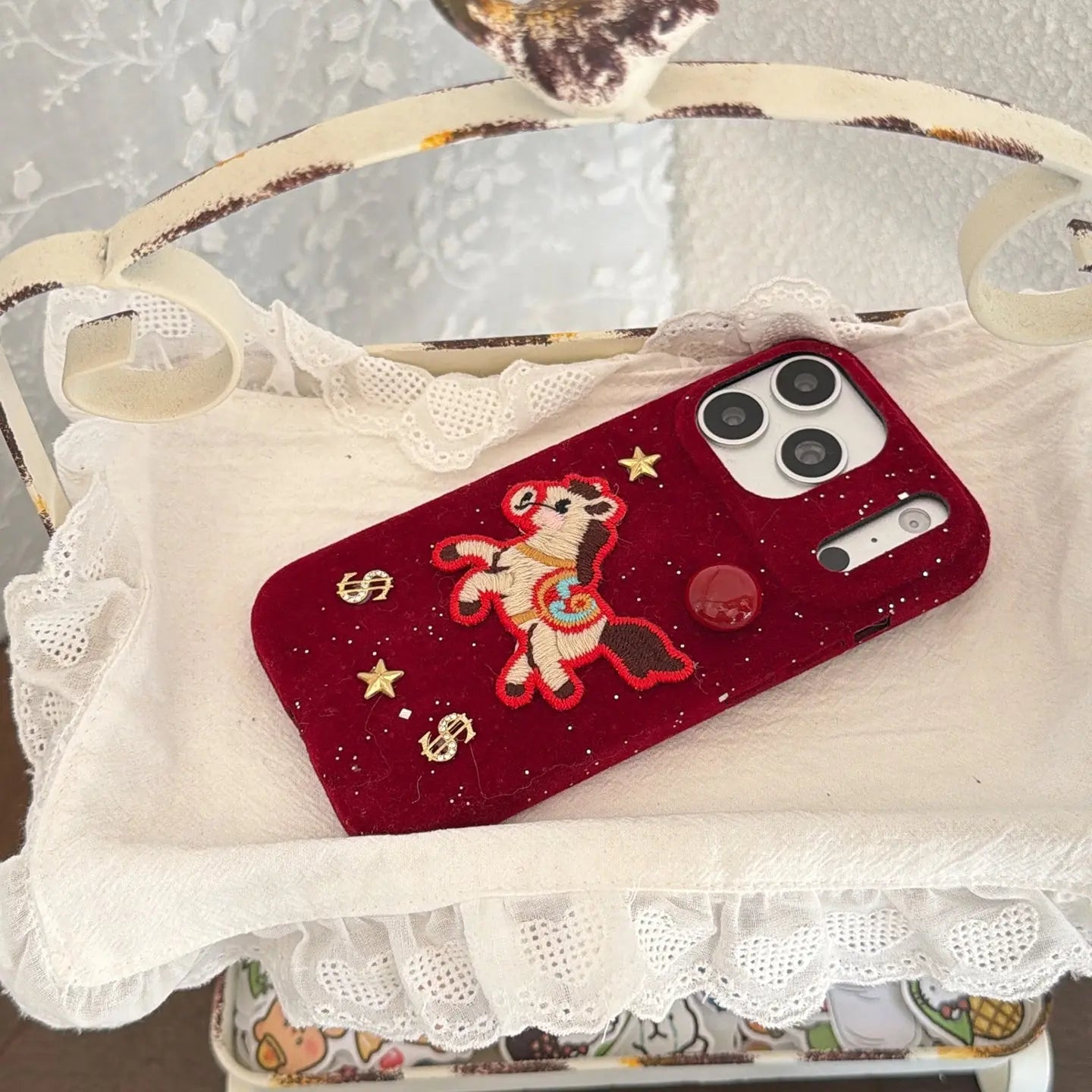 Year of the Horse Embroidered Pony iPhone Case SEACASE