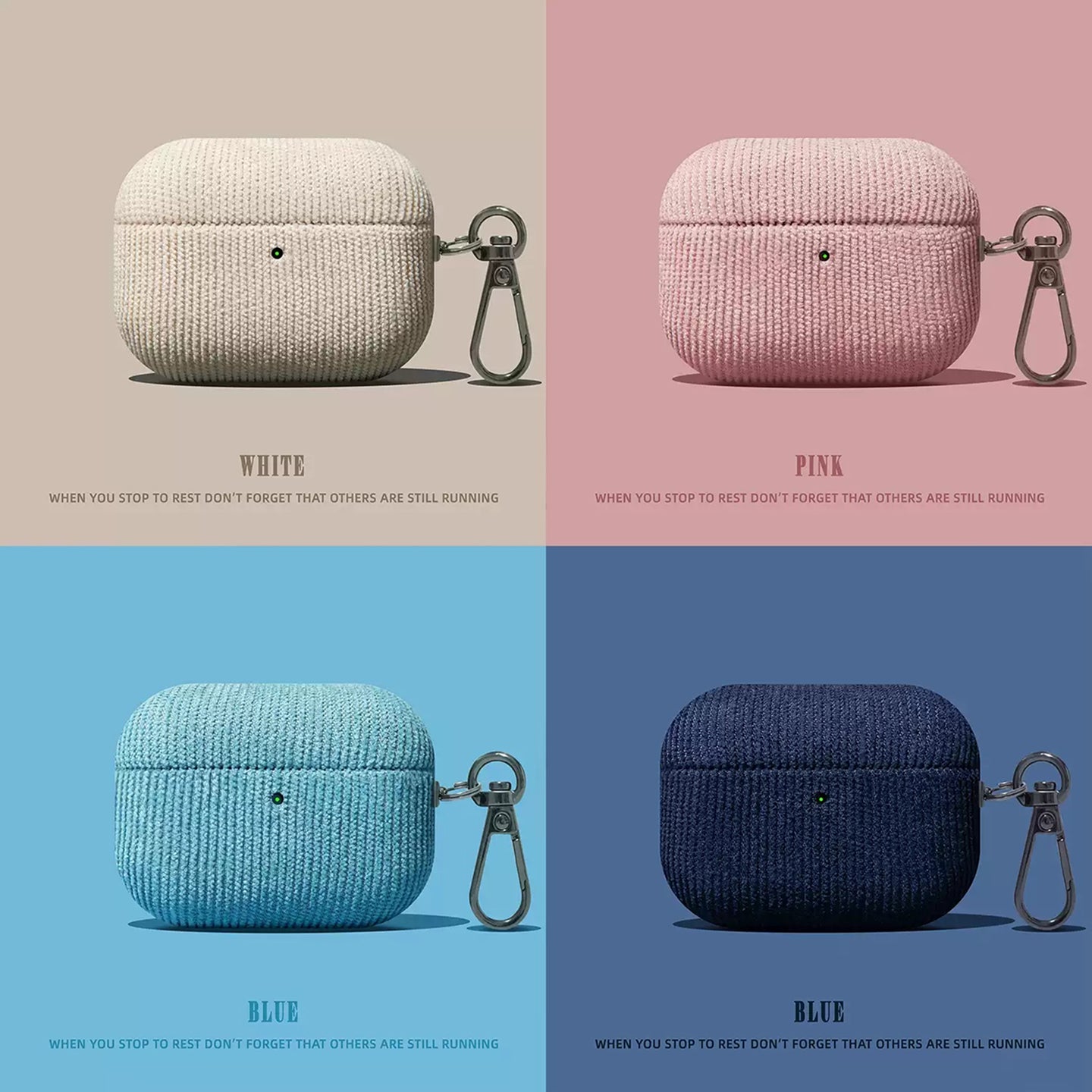 コーデュロイ AirPods ケース（メタルフック付き）