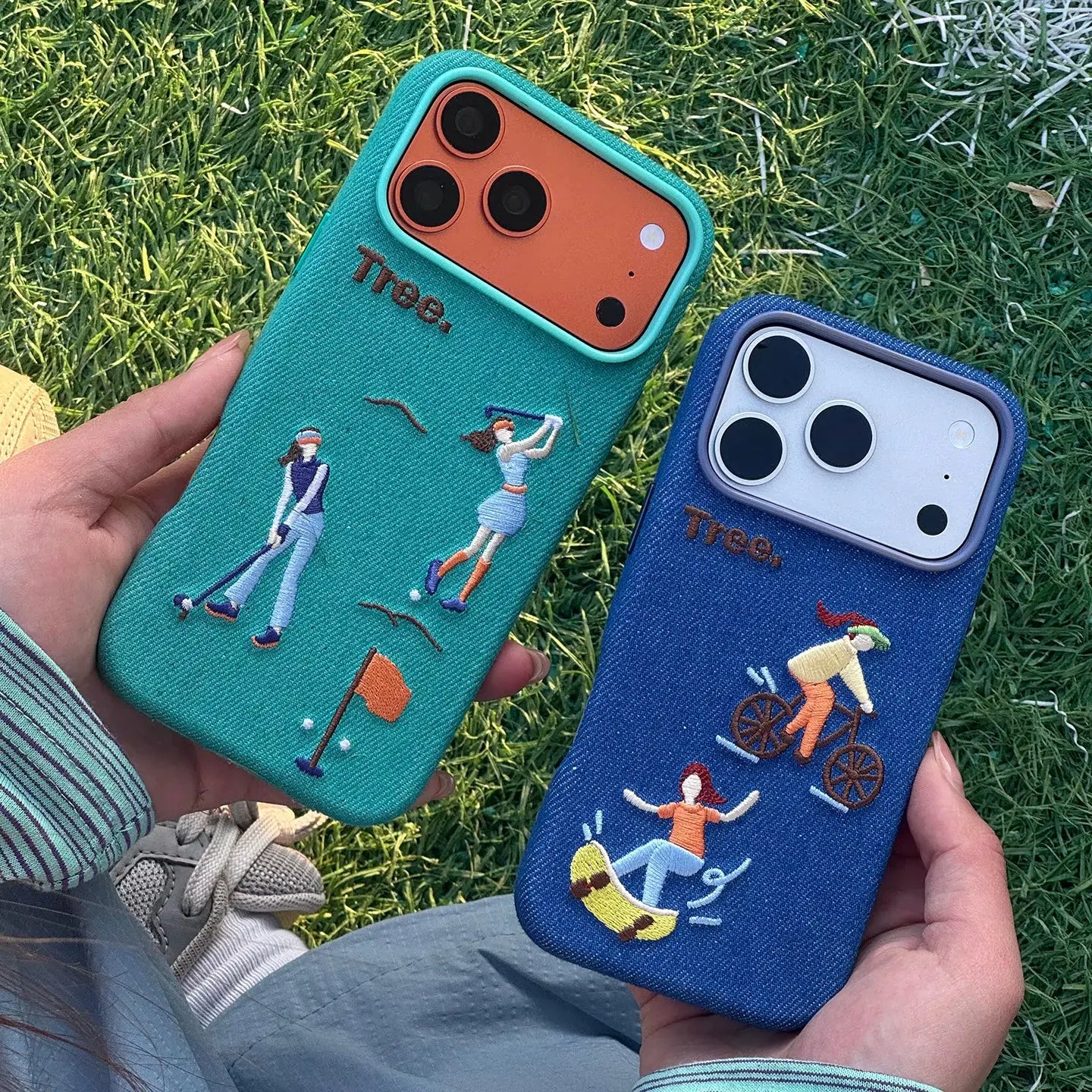 Embroidered Denim iPhone Case, Magsafe Shockproof SEACASE