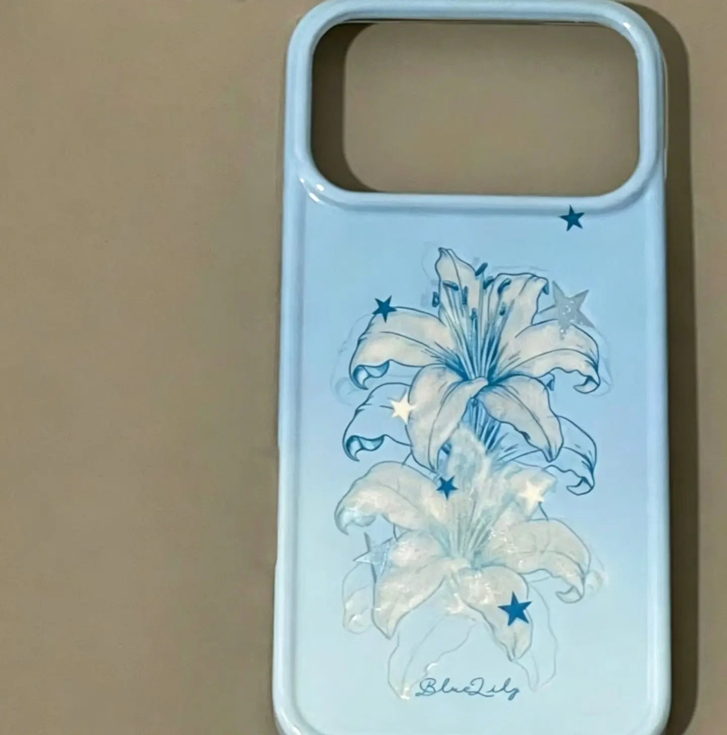 Aesthetic Blue Gradient Lily iPhone Case SEACASE