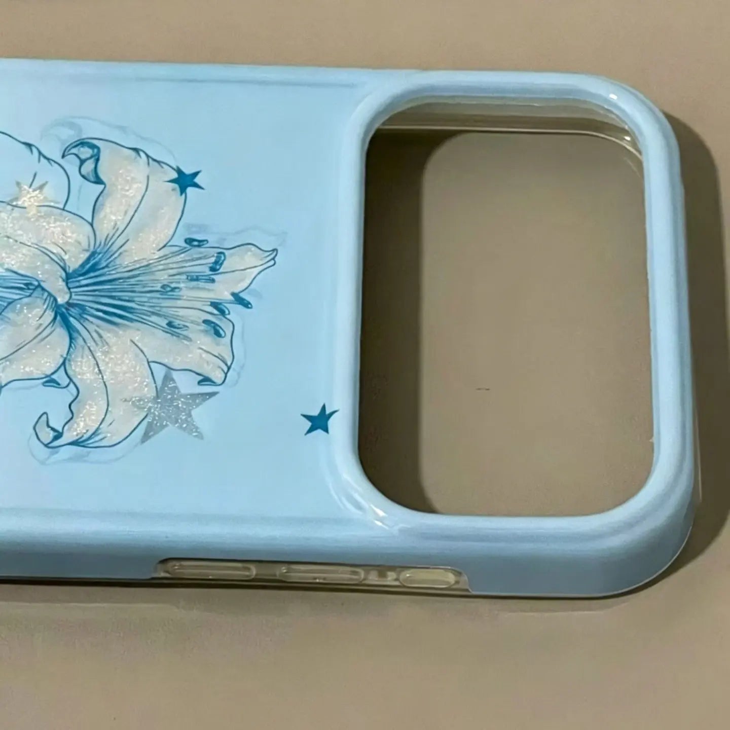 Aesthetic Blue Gradient Lily iPhone Case SEACASE